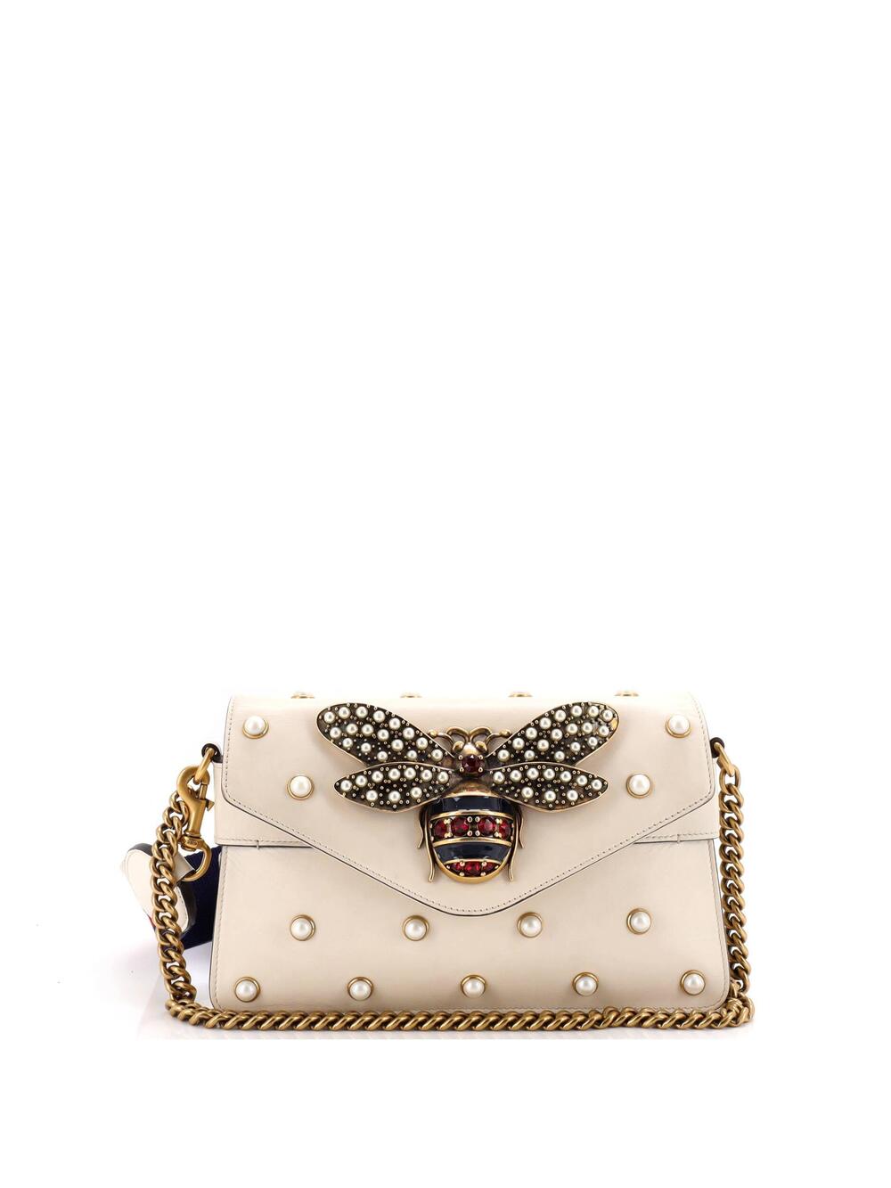 Gucci Broadway Pearly Bee Shoulder Bag #366288G11B